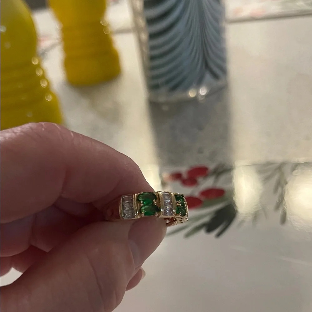 Costume simulated half eternity band stacked ring - Picture 2 of 3